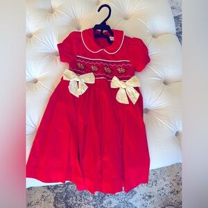 Pettigirl smocked girls red dress